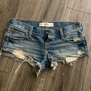 Hollister Low Rise Vintage Ripped Denim Shorts
